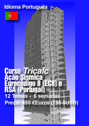 Curso Tricalc, Acão sísmica Eurocodigo 8(EC8) e RSA(Portugal)
